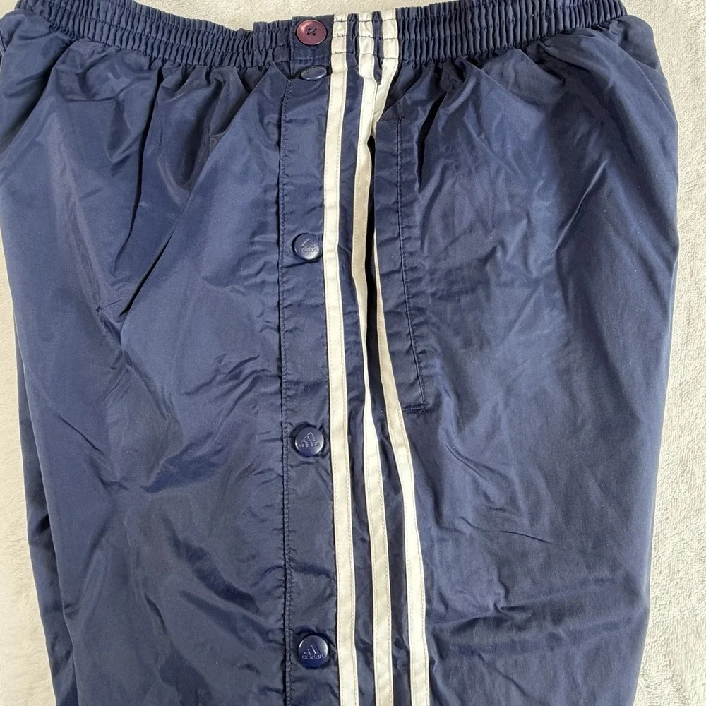 VTG Adidas Pants Mens Sz M Blue‎ Tear Away Baggy Track Lined Windbreaker 90s Y2K